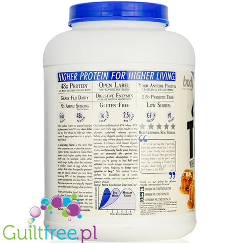 Body Nutrition Trutein Salted Caramel / 4 lb Whey, Casein & Egg White protein powder