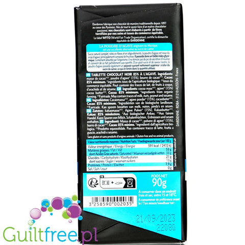 Dardenne Tablette Chocolat Noir 70% à l'Agave 100g