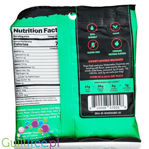Shameless Snacks Gummy Candy - Watermelon 