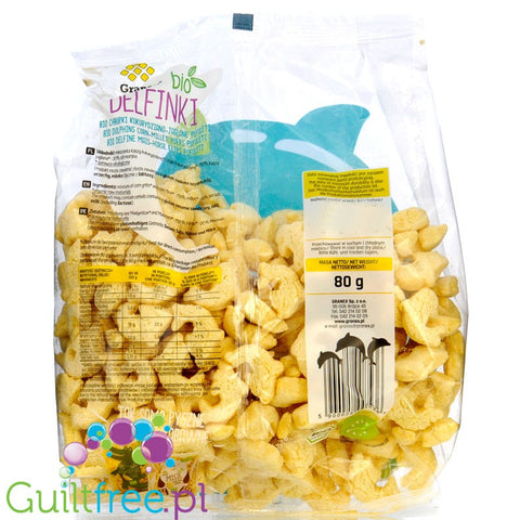 Granex BIO low calorie corn and millet puffs, Dolphins shape