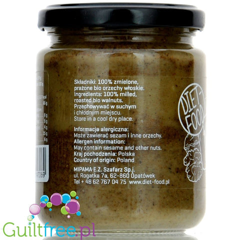 Diet Food Walnut Cream 200g organic walnut butter no salt, no sugar added