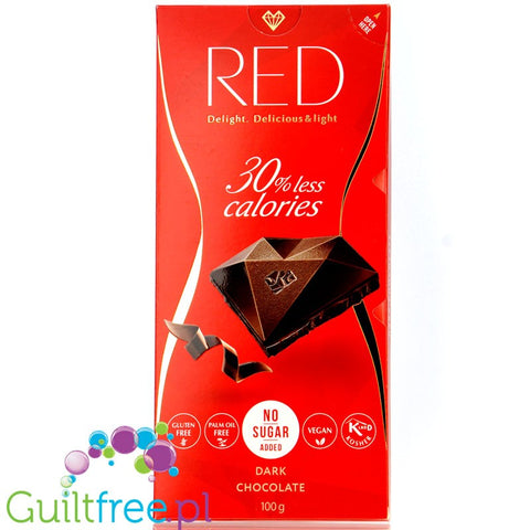 RED Chocolette no sugar added dark chocolate, 45% less calories
