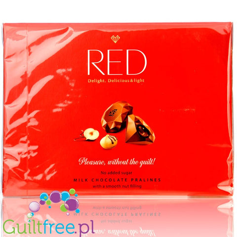 RED Chocolette no sugar added milk chocolate pralines, 35% less calories