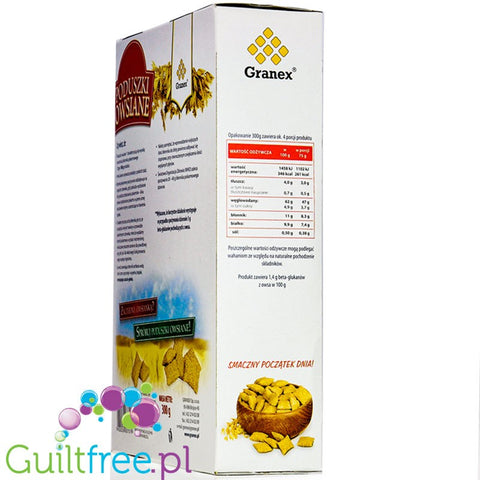 Granex oat breakfast pillows with reduced sugar content