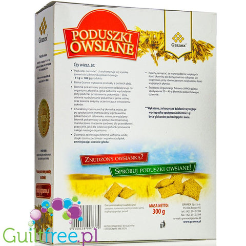 Granex oat breakfast pillows with reduced sugar content
