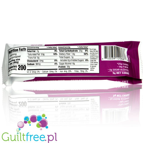 No Cow Chocolate Glazed Doughnut vegan keto protein bar with stevia, monk fruit and erythritol