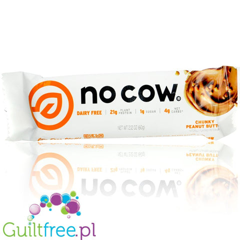 No Cow Bar Chunky Peanut Butter vegan protein bar