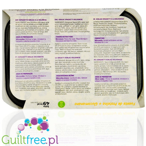 Konjac Shop Spaghetti Bolognese 49kcal - gotowe danie spaghetti bolońskie shirataki z wołowiną