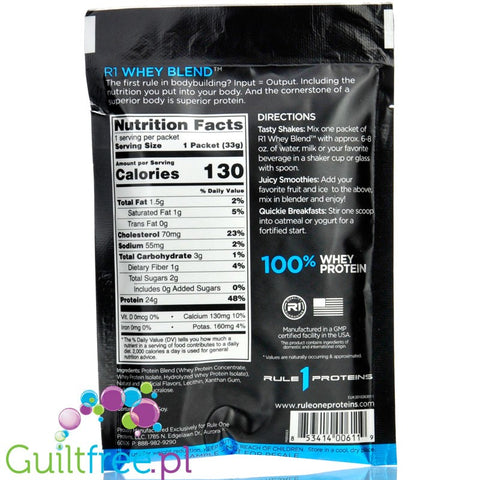 Rule1 R1 Whey Blend Vanilla Ice Cream - odżywka białkowa z WPI, WPH i WPC, saszetka