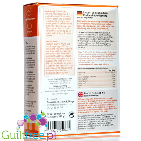 Sukrin sugar free, low carb, gluten free cake mix