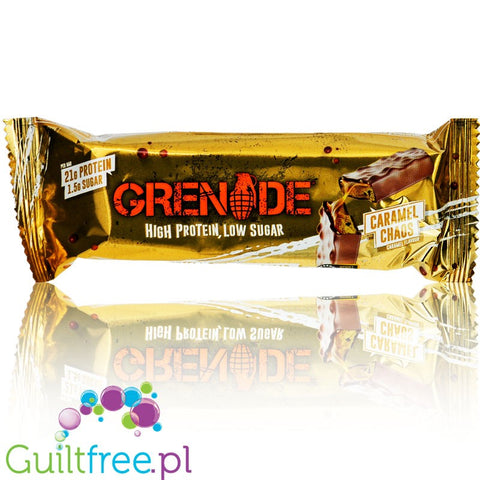 Grenade Carb Killa Caramel Chaos, 23g białka, proteinowy baton karmelowo-czekoladowy