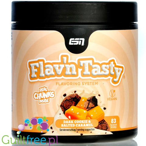 ESN Flav'N'Tasty Dark Cookie & Salted Caramel - niskokaloryczny aromat w proszku, Solony Karmel & Ciasteczka Kakaowe