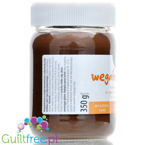CD WegańskieLove Salted Caramel - wegański krem o smaku karmelowym z solą morską bez cukru i bez oleju palmowego