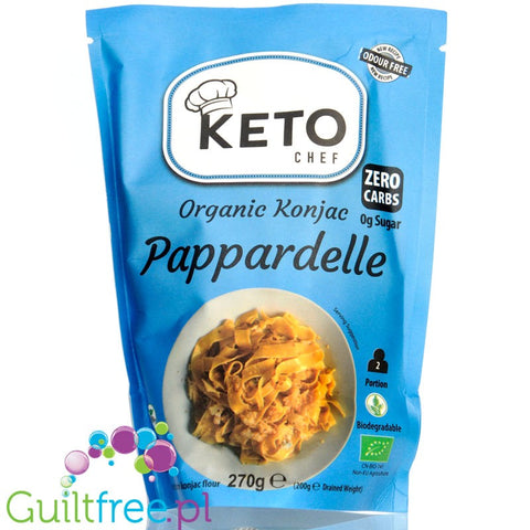 Keto Chef Organic Konjac Pappardelle - bio makaron shirataki 9kcal, formuła bezzapachowa