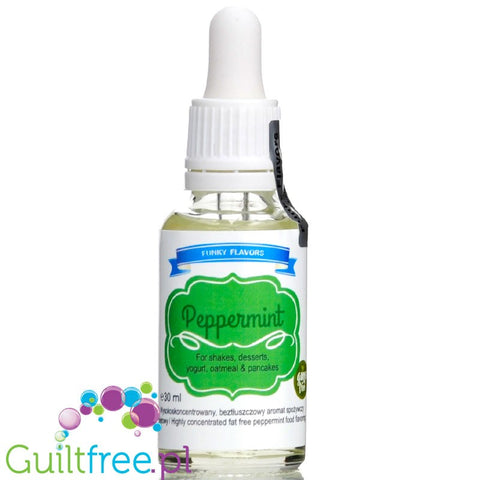 Funky Flavors Basic Peppermint 30g - miętowe kropelki aromatyczne bez cukru, tłuszczu i słodzików