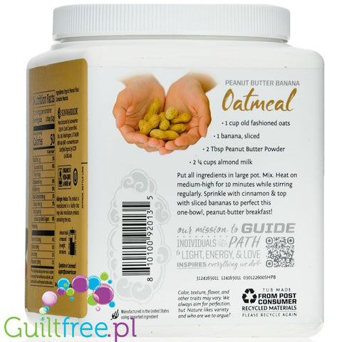 Sunwarrior Harvest Peanut Butter 0,6KG - organiczne odtłuszczone masło orzechowe w proszku 50% białka