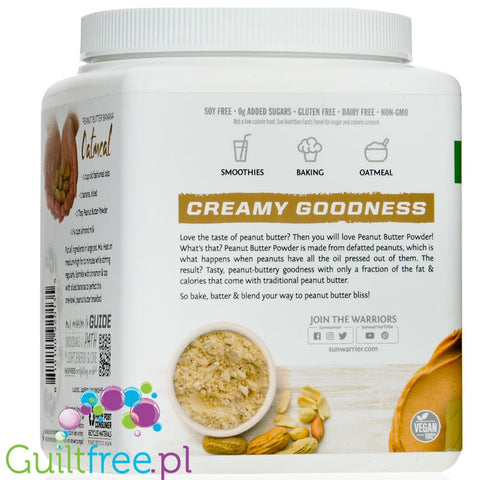 Sunwarrior Harvest Peanut Butter 0,6KG - organiczne odtłuszczone masło orzechowe w proszku 50% białka