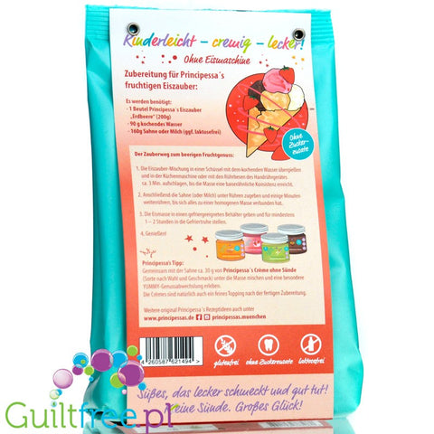 Principessa's Ice Magic Strawberry - truskawkowe lody bez cukru, mix do przygotowania