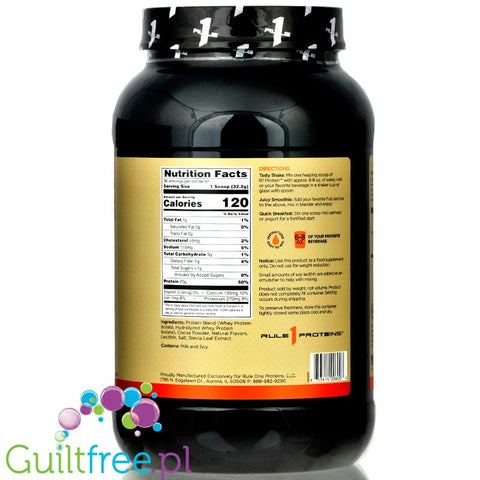 Rule1 R1 Protein Naturally Flavored, Chocolate Fudge, 25g protein in just 100kcal