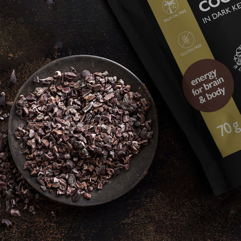 Cocoa Keto Coco Nibs in Dark Keto Chocolate 70g