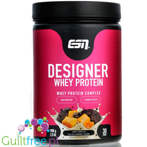 ESN Designer Whey Dark Cookie & Salted Caramel 0,9KG - WPI, WPH i WPC, odżywka o smaku Ciemne Ciasteczko I Solony Karmel