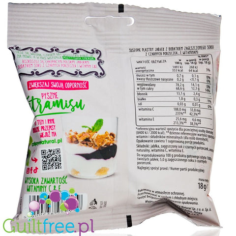 Crispy Natural Spring Apples - crispy freeze-dried apple slices with blackcurrant juice
