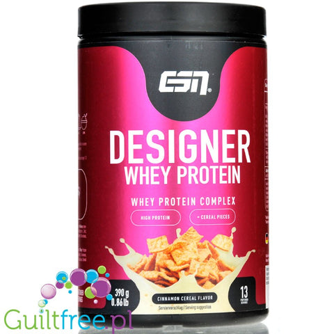 ESN Designer Whey Cinnamon Cereal 390G - WPI, WPH i WPC, odżywka białkowa z cynamonowymi płatkami