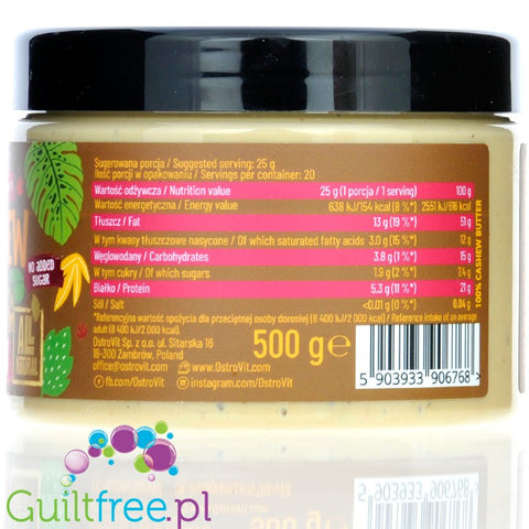 Nutritional values per 100g: 2474kJ / 596kcal,