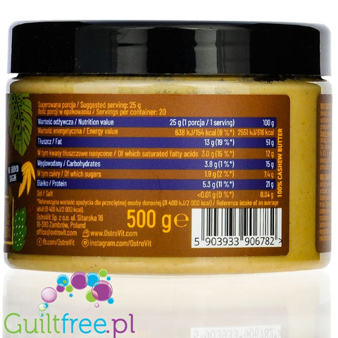 OstroVit NutVitCashew Butter Smooth 100%