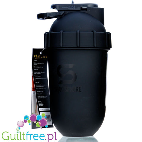 Shakesphere Tumbler View 700ml Matte Black - protein shaker with a spherical bottom, no sediments shape