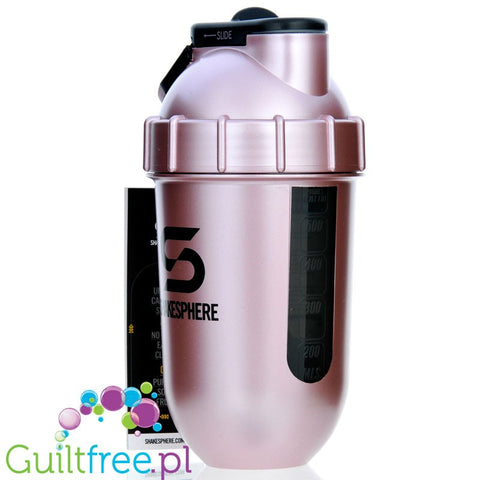 Shakesphere Tumbler View 700ml Rose Gold  - protein shaker with a spherical bottom, no sediments shape