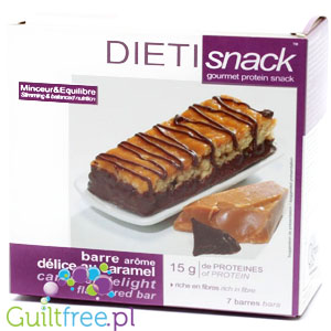 Caramel Delight Flavored Bar - High-protein baked low-carbon bar with no added caramel and peanut-flavored sugar, contains sugar