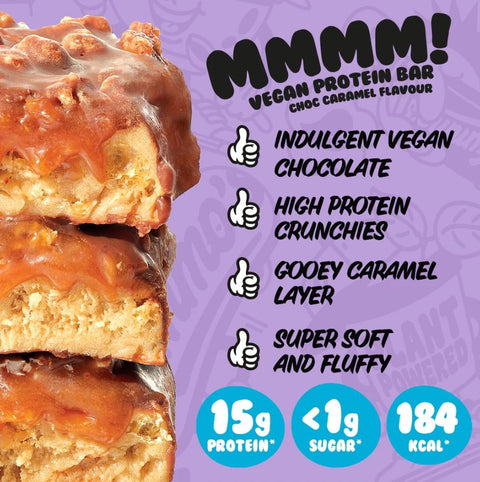 Yummo's Vegan Protein Bar Choc Caramel - wegański baton proteinowy 184kcal i 15g białka