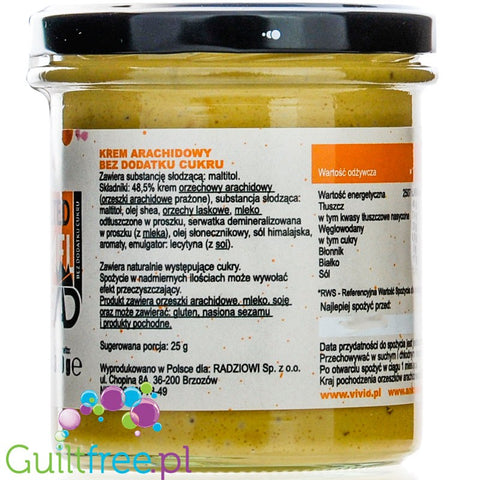 Vivio Anka Dziedzic Krem Arachidowy Salted Caramel - krem orzechowy bez cukru, Solony Karmel