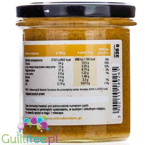 FoodLab by Anka Dziedzic Almond Spread 330g - no added sugar Almond & Milk smooth sweet spread with erythritol