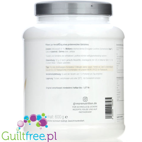 More Nutrition Total Protein Sahne 0,6kg - game changer! niesłodzona odżywka kazeinowa o smaku śmietanki