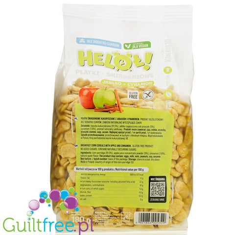 copy of Glutenex Cinnamon & Apple Sea Shells, sugar free & gluten free breakfast corn cereals