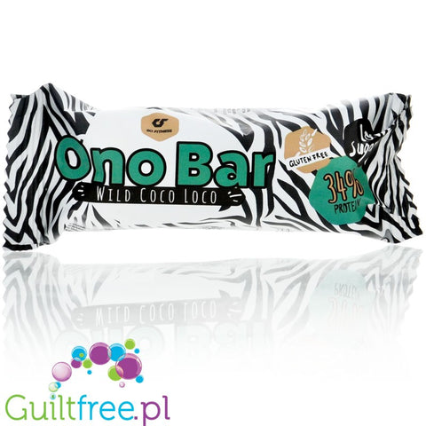 Go Fitness Ono Bar Wild Coco Loco - bezglutenowy wafelek a la Bueno w czekoladzie z proteinowym kremem kokosowym