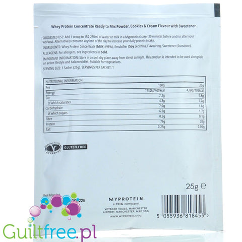 MyProtein Impact Whey Protein Cookies & Cream 25g sachet