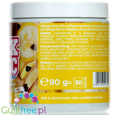 Rocka Nutrition Smacktastic Banana Chocolate Split 90g - słodzący aromat słodzący w proszku, Banan, Czekolada & Bita Śmietanka