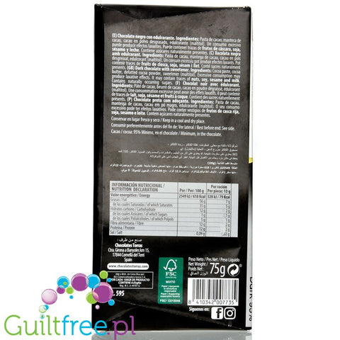 Torras Dark 95% - ciemna czekolada bez cukru, 95% kakao