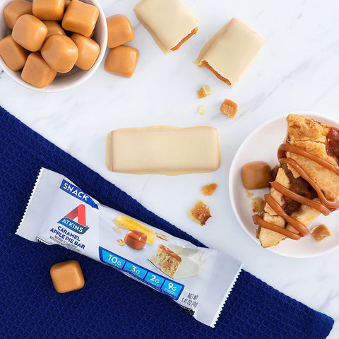 Atkins Snack Caramel Apple Pie - baton proteinowy 150kcal & 10g białka bez maltitolu, Szarlotka & Karmel