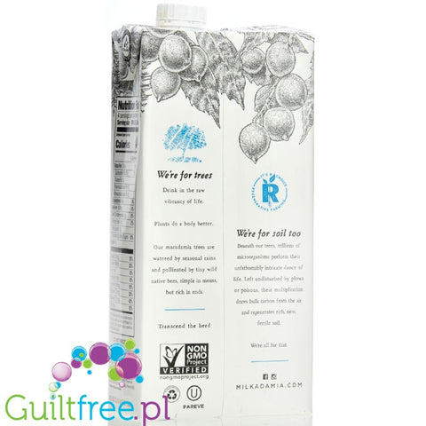 Milkadamia Unsweetened Macadamia Milk 946ml - vegetable macadamia milk, without sugar, soy and carrageenan