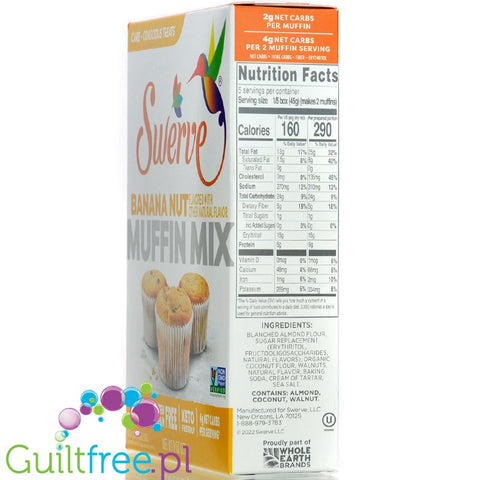 Swerve Banana Nut Muffin Mix - bezglutenowa keto mieszanka na muffiny bananowe z orzechami bez cukru