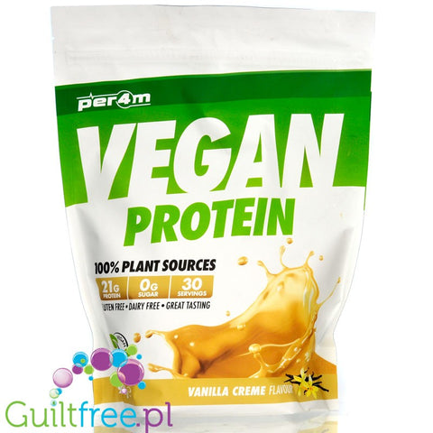 Per4m Vegan Protein Vanilla Creme - wegańska odżywka białkowa bez soi i glutenu z MCT