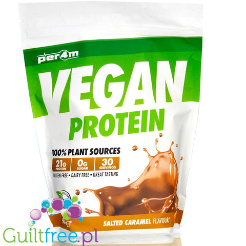 Per4m Vegan Protein Salted Caramel - wegańska odżywka białkowa bez soi i glutenu z MCT