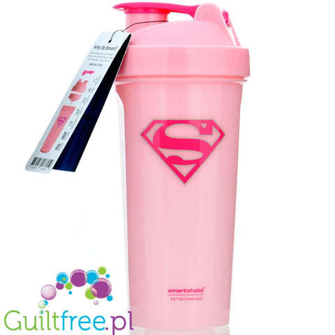 SmartShake Lite DC Cosmics Supergirl 800ml - różowy szejker z ruchomym uchwytem