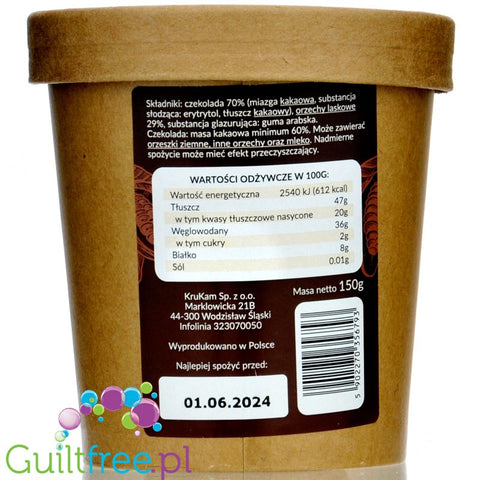 Krukam hazelnuts in chocolate without added sugar