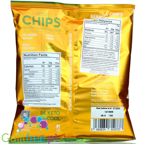 BeKeto Protein Chips Swiss Cheese & French Onion - chipsy błonnikowo-białkowe 4g węglowodanów