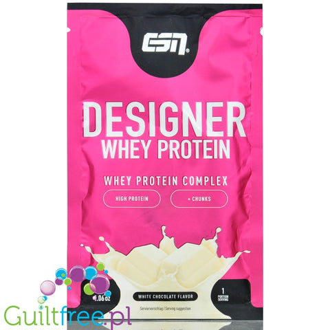 ESN Designer Whey White Chocolate - WPI, WPH i WPC, odżywka białkowa, saszetka 30g, o smaku Białej Czekolady